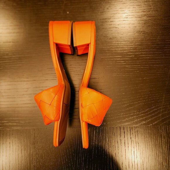 Marc Fisher Casper Bright Summer Orange Braided Block Heel Slide Sandals 5.5M - Picture 8 of 15